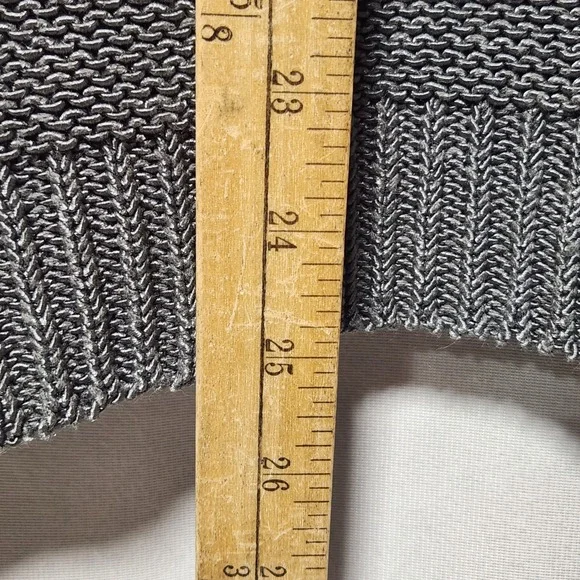 J.McLaughlin Women Charcoal Gray Textured Garter Knit Crew Neck Sweater Large L - Picture 7 of 7